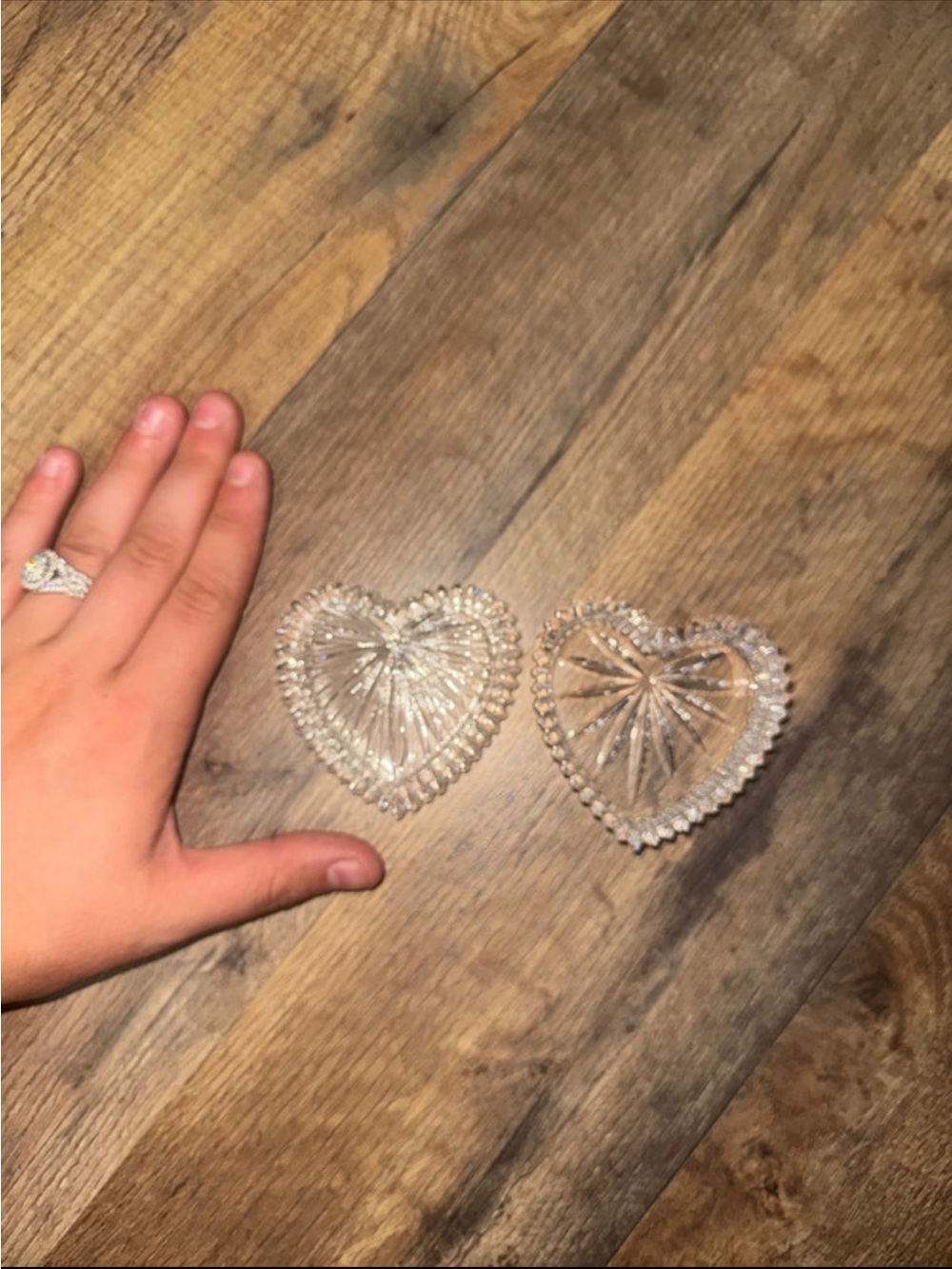 Clear Heart-Shaped Crystal Trinket Dish -